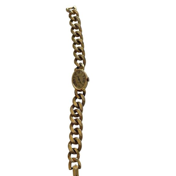 PAUL DOMINIQUE 17 Jewels Swiss Made Wind-up Gold Chain Women\'s Watch Working
